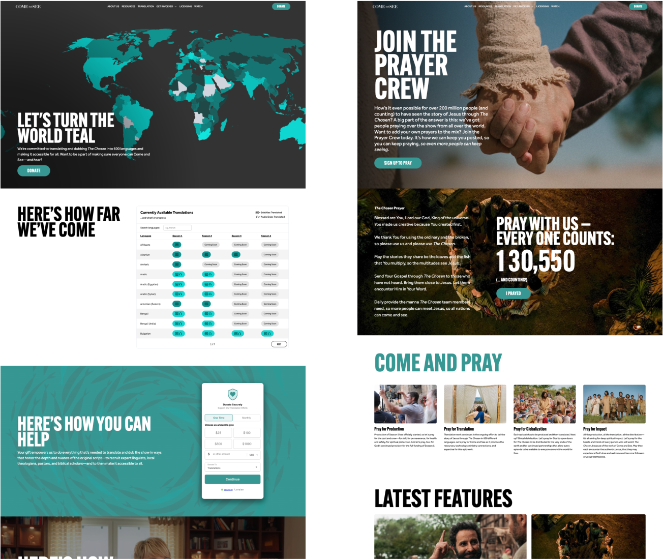 Come and See Foundation — Donation Experience in 30+ Languages